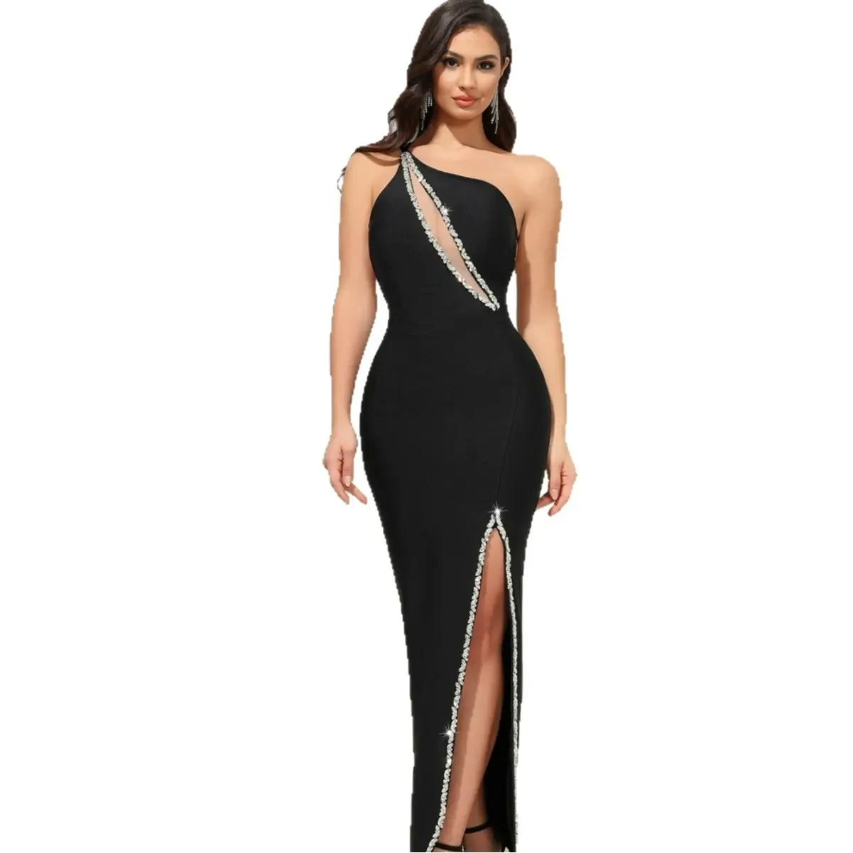 Handmade Drill Chain Backless Dress