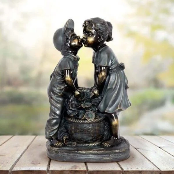 Boy and Girl Garden Statue