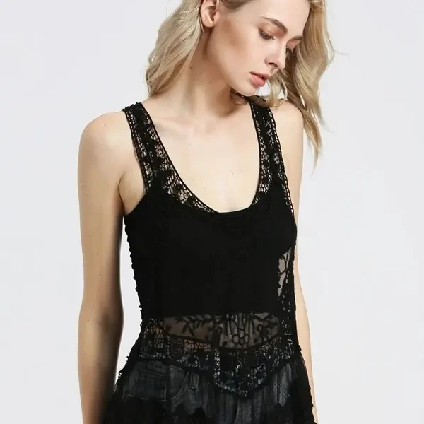 Casual Crochet Hollow Out Lace Vest