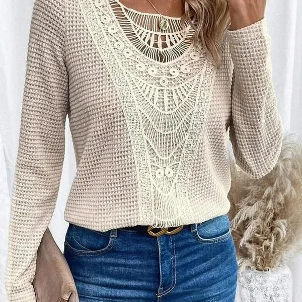 Solid Crew Neck Cut Out T-Shirt