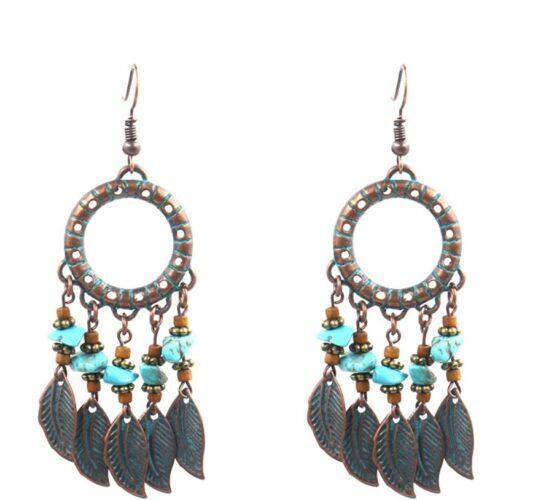 Boucles d'oreilles en perles faites Ă la main