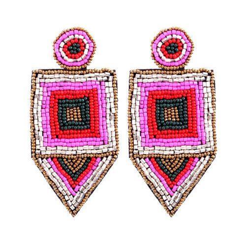 Handmade rice bead earrings