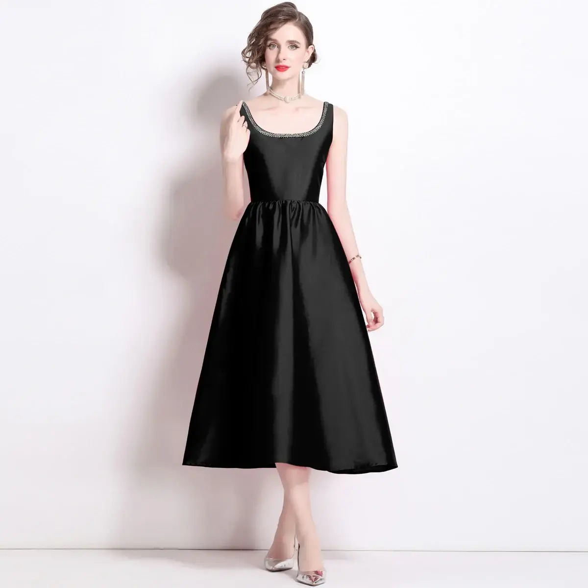 Handmade diamond embellishment dress